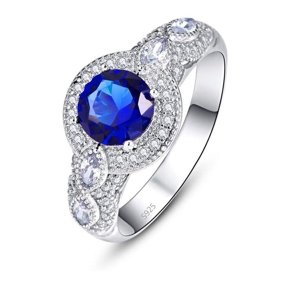Sparkling Blue Sapphire Ring